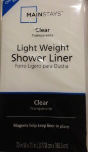 light weight peva shower liner – clear by mainstays