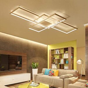 led living room dining room flush mount ceiling light fixtures ceiling hanging lighting dimmable remote acrylic chandeliers modern designer 3 rectangle hotel lobby kitchen bedroom decor ceiling lamp