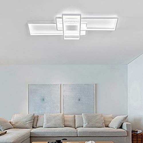 LED Living Room Dining Room Flush Mount Ceiling Light Fixtures Ceiling Hanging Lighting Dimmable Remote Acrylic Chandeliers Modern Designer 3 Rectangle Hotel Lobby Kitchen Bedroom Decor Ceiling Lamp