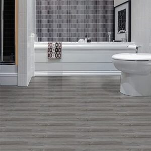 Peel and Stick Floor Tile, 35in×6in, Natural Grey Wood Grain Look, Self Adhesive and Waterproof for Transfer Bathroom, Kitchen, Living Room, Bedroom(10 PCS)
