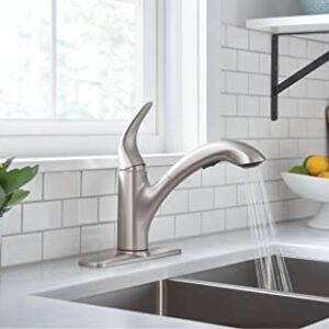 Moen Medina Spot Resist Stainless One-Handle Pull Out Kitchen Faucet, Kitchen Sink Faucets with Pullout Sprayer Featuring Power Boost for a Faster Clean, 87039SRS