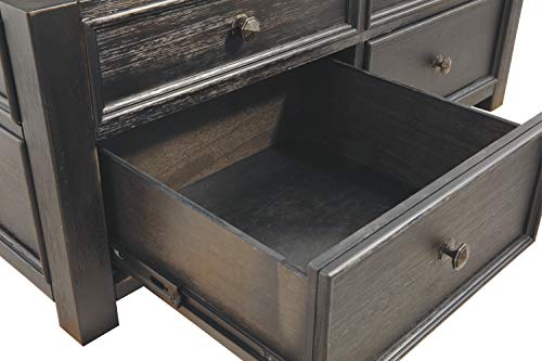 Signature Design by Ashley Tyler Creek Rustic Farmhouse Lift Top Coffee Table with Drawers, Brown & Black