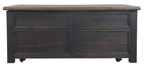 Signature Design by Ashley Tyler Creek Rustic Farmhouse Lift Top Coffee Table with Drawers, Brown & Black