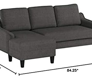 Signature Design by Ashley Jarreau Contemporary Sofa Chaise Sleeper Chofa, Gray