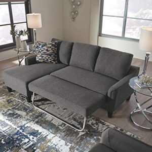 Signature Design by Ashley Jarreau Contemporary Sofa Chaise Sleeper Chofa, Gray