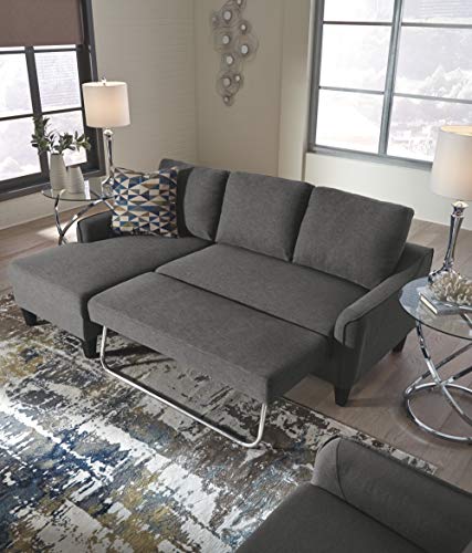 Signature Design by Ashley Jarreau Contemporary Sofa Chaise Sleeper Chofa, Gray