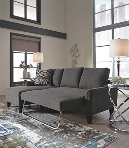 Signature Design by Ashley Jarreau Contemporary Sofa Chaise Sleeper Chofa, Gray