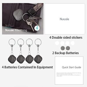 Nutale Key Finder, 4-Pack Bluetooth Tracker Item Locator with Key Chain for Keys Pet Wallets or Backpacks and Tablets