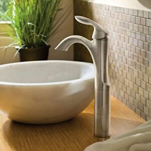 Moen Eva Brushed Nickel One-Handle High Arc Bathroom Faucet, 6400BN