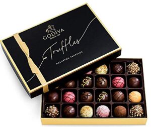 godiva chocolatier, signature truffles assorted chocolate gift box 24ct, 1 ounces