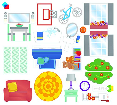 Magna-Tiles House Set, The Original Magnetic Building Tiles For Creative Open-Ended Play, Educational Toys For Children Ages 3 Years + (28 Pieces + Reusable Silicone Stickers)