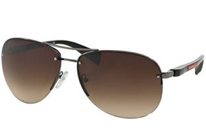 prada linea rossa men’s ps 56ms sunglasses gunmetal/brown gradient 62mm