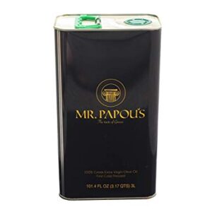 Mr. Papou's | Extra Virgin Olive Oil | First Cold Pressed | Family Owned | Harvested in Greece | 3 Liter - 101.4 fl oz (3 Liter)