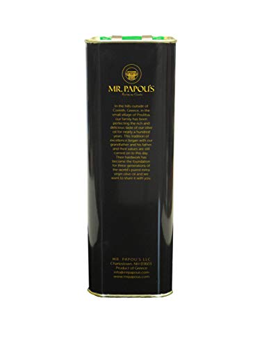 Mr. Papou's | Extra Virgin Olive Oil | First Cold Pressed | Family Owned | Harvested in Greece | 3 Liter - 101.4 fl oz (3 Liter)