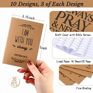 60 Pcs Bible Verse Inspirational Notebooks for Kids and Bamboo Pen Set Christian Prayer Journals Small Scripture Notepad School Mini Pocket Notebook Bible Ballpoint Pen Christian Gifts for Women Men