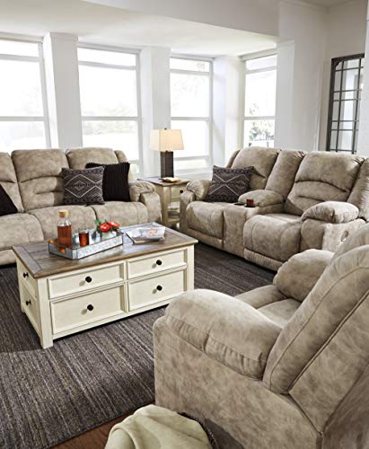 Signature Design by Ashley Bolanburg Farmhouse Lift Top Coffee Table with Drawers, Antique Cream & Brown