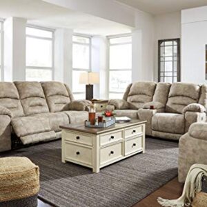 Signature Design by Ashley Bolanburg Farmhouse Lift Top Coffee Table with Drawers, Antique Cream & Brown