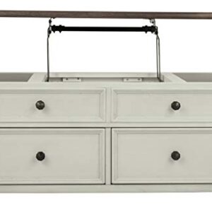 Signature Design by Ashley Bolanburg Farmhouse Lift Top Coffee Table with Drawers, Antique Cream & Brown