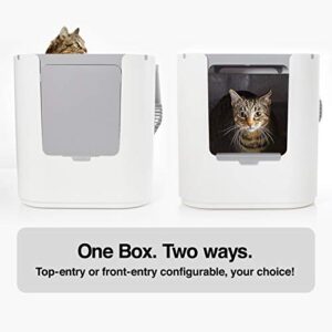 Modkat XL Litter Box, Top or Front-Entry Configurable, Includes Scoop and Liners - Black