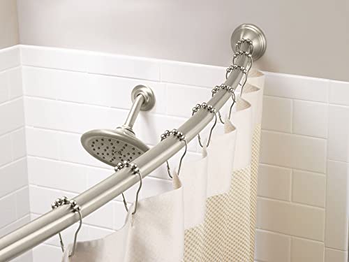 Moen CSR2160BN 54-Inch to 72-Inch Adjustable Length Fixed Mount Single Curved Shower Rod, Brushed Nickel