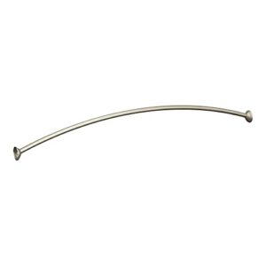 Moen CSR2160BN 54-Inch to 72-Inch Adjustable Length Fixed Mount Single Curved Shower Rod, Brushed Nickel