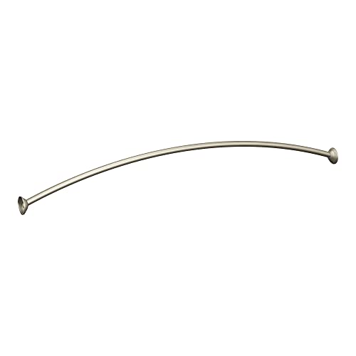 Moen CSR2160BN 54-Inch to 72-Inch Adjustable Length Fixed Mount Single Curved Shower Rod, Brushed Nickel