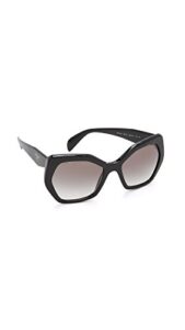 prada heritage pr 16rs 1ab0a7 black plastic butterfly sunglasses grey gradient lens