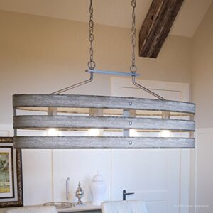 Urban Ambiance Luxury Modern Farmhouse Chandelier, Large Size: 17" H x 38.5" W, with Rustic Style Elements, Galvanized Steel Finish, UHP2477 from The Adelaide Collection