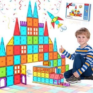 magnetic tiles kids toys gifts for for 3 4 5 6 7 8+ year old boys and girls, stem educational toys for toddlers 3-4, magnetic blocks for kids age 3-5 4-8, preschool learning montessori toys for kids