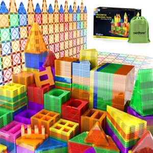 compatible magnetic tiles building blocks stem toys for 3+ year old boys and girls montessori toys toddler kids gifts learning by playing activities – 102pcs advanced set