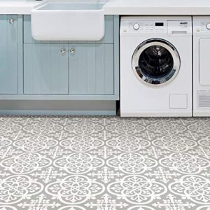 FloorPops FP2942 Medina Peel & Stick Floor Tiles, Grey