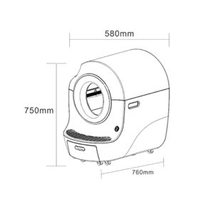 Cat Box Smart Cat Litter Box Electric Automatic Cat Toilet Large Spherical Warehouse Low Noise Cat Litter Box 9L Cat Litter Capacity, Suitable for Cats Within 33lbs Cat Furniture ( Color : White )