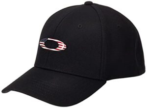 oakley mens tincan cap hat, black/american flag, large-x-large us