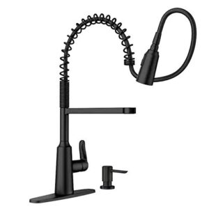 Moen Edwyn 87807BL Matte Black 1-Handle Deck-Mount Pull-Down Handle Kitchen Faucet (Deck Plate Included)