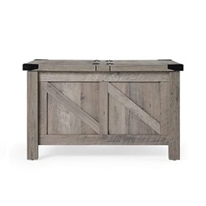 WAMPAT Square Coffee Table, Rustic Farmhouse Center Table with Lift Top and Storage for Living Room, 30"x 30", Wash Grey