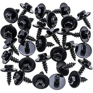 Rexka 30pcs Bumper Cover Rocker Molding Splash Shield Screw for Toyota 90159-60525 Avalon Camry Highlander Sienna Venza