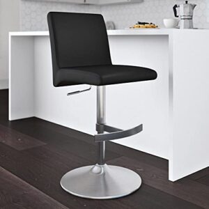 zuri furniture modern coveteur adjustable height swivel bar stool in black