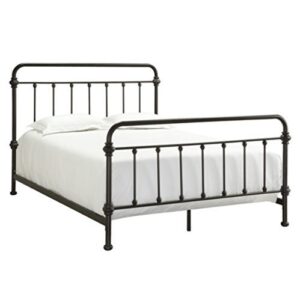 tribecca home wrought iron bed frame dark bronze metal queen size usa vintage look shabby chic french country (queen)