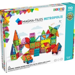 Magna-Tiles Metropolis Set, The Original Magnetic Building Tiles For Creative Open-Ended Play, Educational Toys For Children Ages 3 Years + (110 Pieces)2, Multi-color,17.5 x 3 x 14 inches