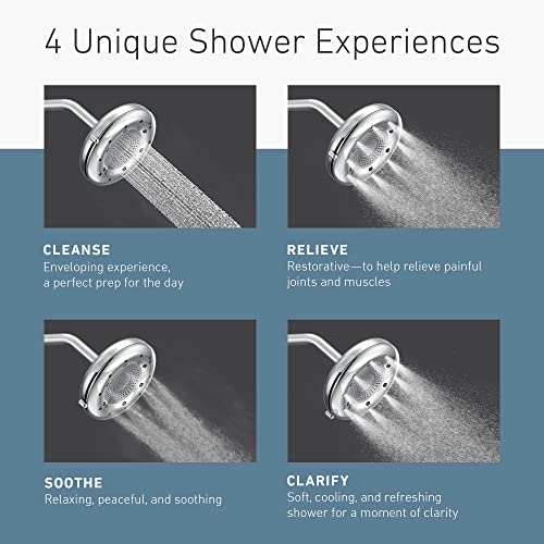 Moen N400R0CH Quattro Rainshower Showerhead with Four Unique Shower Experiences, Chrome