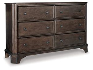 signature design by ashley adinton traditional 6 drawer dresser, brown