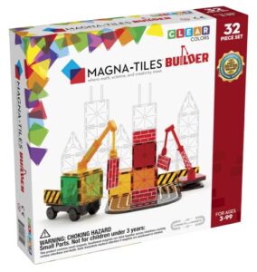 magna-tiles builder set, the original magnetic building tiles for creative open-ended play, educational toys for children ages 3 years + (32 pieces)