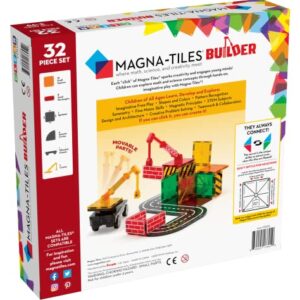 Magna-Tiles Builder Set, The Original Magnetic Building Tiles for Creative Open-Ended Play, Educational Toys for Children Ages 3 Years + (32 Pieces)