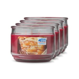 mainstays 11.5oz scented candle, warm apple pie 4-pack