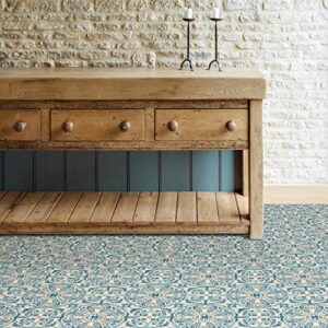 FloorPops FP2477 Fontaine Peel & Stick Floor Tiles, Blue