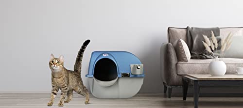 Omega Paw Premium Roll 'n Clean Litter Box Large, Peral Blue (PR-RA20-1)