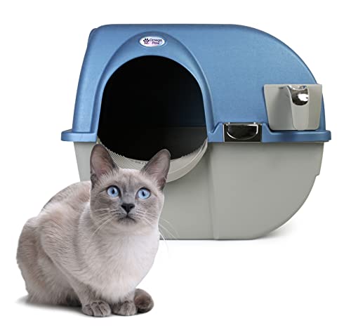 Omega Paw Premium Roll 'n Clean Litter Box Large, Peral Blue (PR-RA20-1)