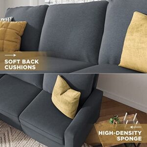 HONBAY Convertible Sectional Sofa, L Shaped Couch with Reversible Chaise, Sectional Sofa Couch for Small Space, Dark Grey