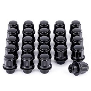 omt m12x1.5 lug nuts with mag seat, 13/16″ 21mm hex 1.46×1.18 in. blackened wheel lug nuts compatible with toyota lexus scion isuzu, set of 24