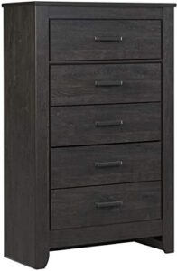 signature design by ashley brinxton contemporary 5 drawer chest, almost black